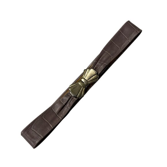 Vintage Taupe Leather Belt With Metal Clasp - Picture 7 of 7